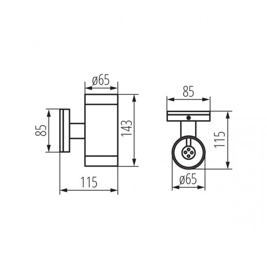 Фасадно тяло BART EL-235 IP54 2xGU10 max 2x35W сиво Kanlux