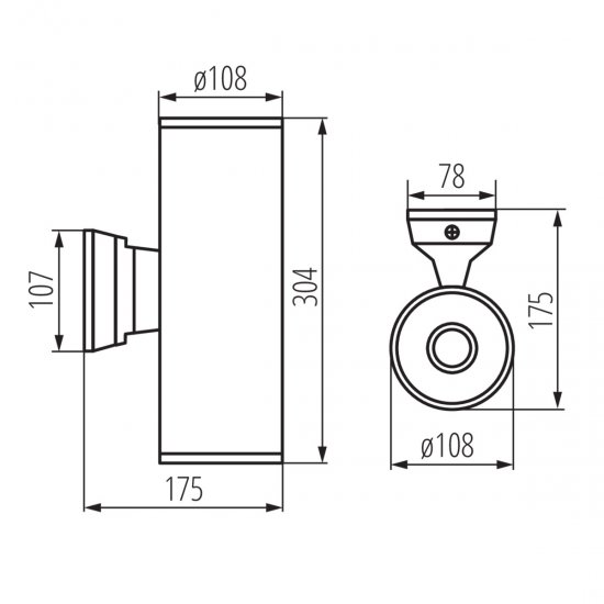Фасадно тяло BART EL-260 IP54 2xЕ27 max 2x60W сиво Kanlux