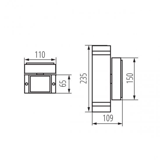 Фасадно тяло ZEW EL-235J-GR IP44 2xGU10 max 2x35W сиво Kanlux