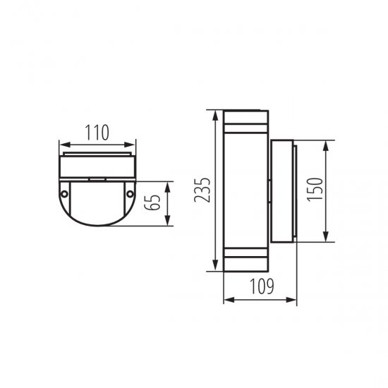 Фасадно тяло ZEW EL-235U-B IP44 2xGU10 max 2x35W черно Kanlux