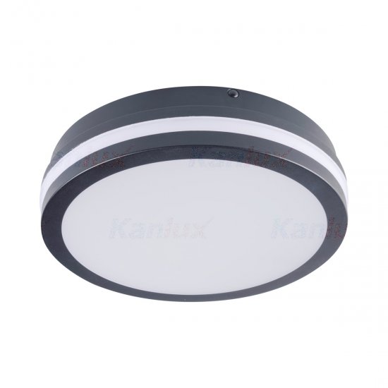 LED плафон със микровълнов сензор влагозащитен BENO NW-O-SE GR 360° 18W 4000K 1550Lm IP54 графит Kanlux