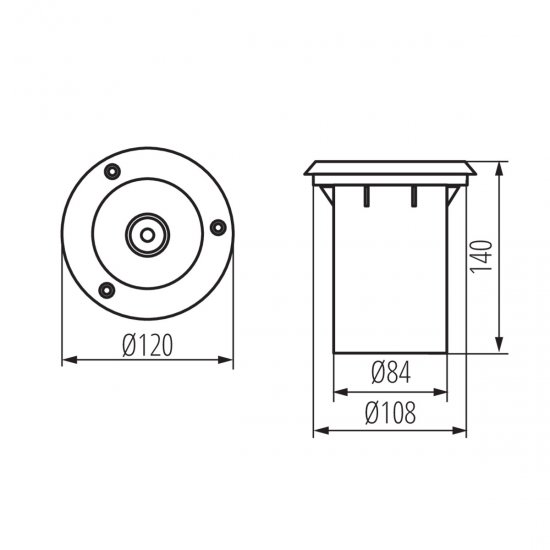 Луна MORO DL-35 за вграждане в земя IP67 GU10 max 35W 220V мат хром Kanlux