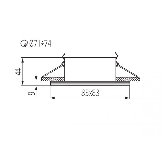 Луна QULES AC L-B влагозащитена IP44 стационарна 1xGU10 max 35W квадратна черна Kanlux