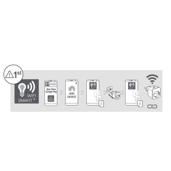 Контакт преходник LEDVANCE smart Wi-Fi 10A max 2300W бял