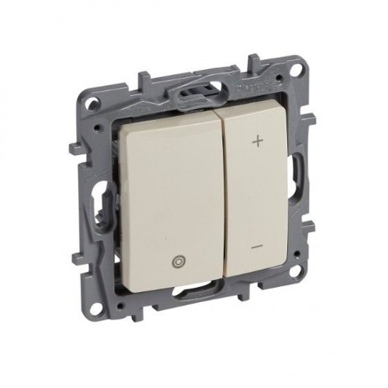 Димер бутонен 3-75W LED и 3-400VA товар и всички трафове серия NILOE крем
