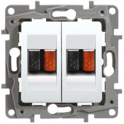 Розетка двойна за тонколони Hi-Fi серия NILOE бял