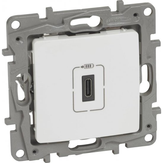 Розетка USB за зареждане тип C 1.5A серия NILOE бял