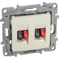 Розетка двойна за тонколони Hi-Fi серия NILOE крем