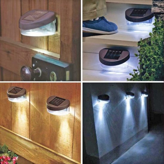 LED соларен аплик комплект 4бр. 0.14W 6500K 3Lm IP44