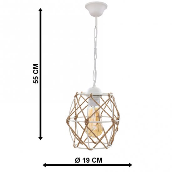 Пендел ERIKA 1xE27 max 10W LED бял