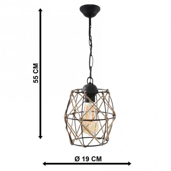 Пендел ERIKA 1xE27 max 10W LED черен