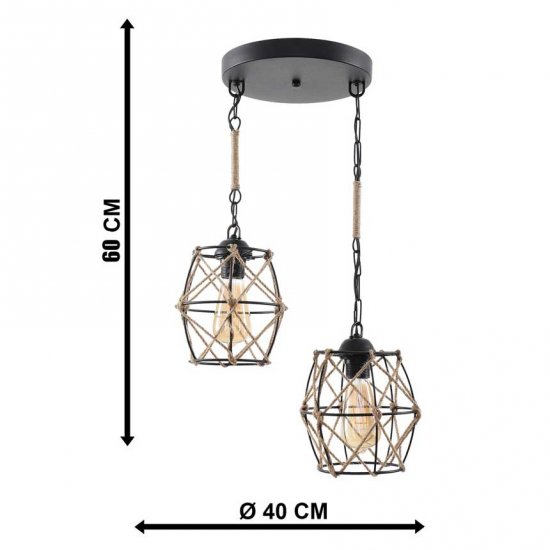 Полилей ERIKA 2xE27 max 2x10W LED черен