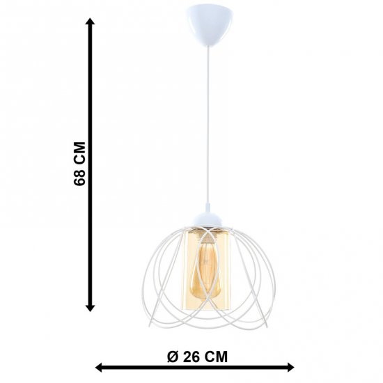 Пендел LEA 1xE27 max 10W LED бял