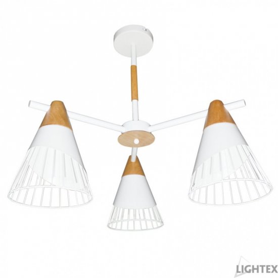 Полилей ABEL 3xE27 max 3x10W LED бял + светло дърво