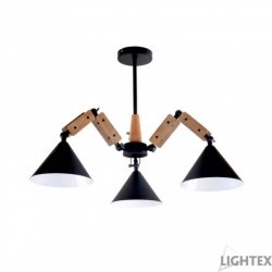 Полилей OFELIA 3xE27 max 3x10W LED черен + дърво