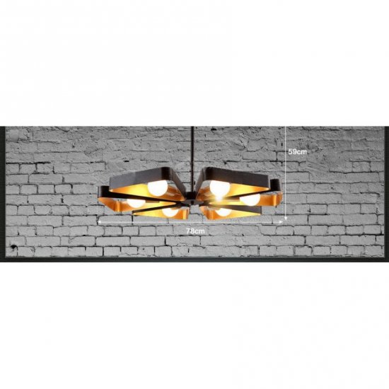 Полилей TOM 6xE27 max 6x10W LED черен + злато
