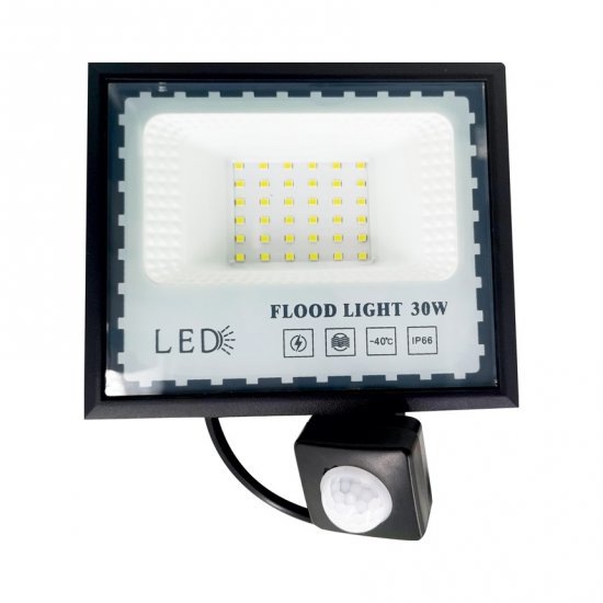 LED прожектор със сензор MINI II 30W 6500K 2400Lm IP65 черен