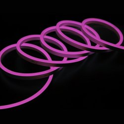 LED светещ кабел Neon flex 28х35 120LED/м лилав 6W/м 360Lm/м 6x12мм IP65 със захранване 5м