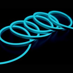 LED светещ кабел Neon flex 28х35 120LED/м син 6W/м 360Lm/м 6x12мм IP65 със захранване 5м