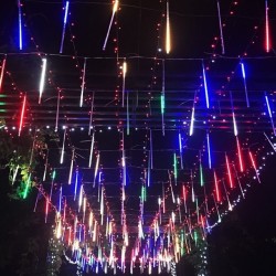 LED декорация висулки дигитални падащ сняг двустранни 8 бр x 50см RGB 5W 2.8м + 5м IP44 220V