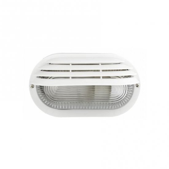 Аплик влагозащитен тип бъбрек LENA OPTIMA 2 IP44 E27 max 40W с козирка бял