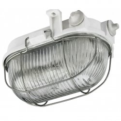 Аплик влагозащитен тип бъбрек LENA OVAL 60 simetal IP44 E27 max 42W с метална решетка