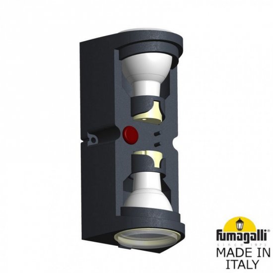 Фасаден осветител MARTA 90 2L GU10 LED 7W 3-white 700Lm IP55 сив Fumagalli