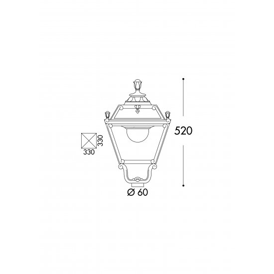 Градински стълб NEBO TOBIA Е27 IP55 + LED крушка 30W 4000K 3500Lm черен Fumagalli