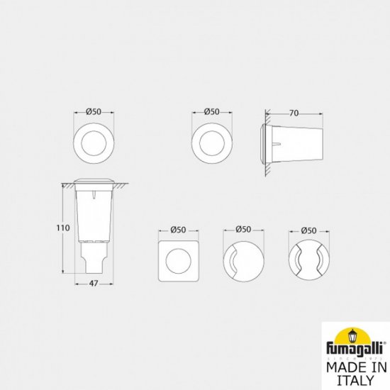 LED луна за вграждане в земя ALDO IP67 G9 1.7W 4000K 170Lm кръгла сива Fumagalli