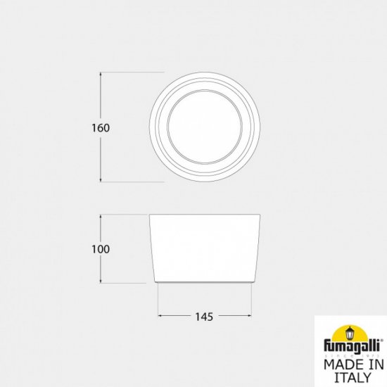 Луна за външен монтаж LIVIA 160 IP55 GX5.3 LED 7W 3-WHITE 800Lm сива Fumagalli