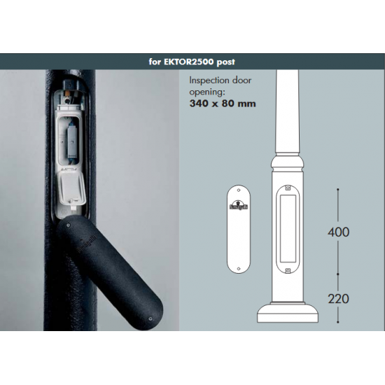 Стълб градински EKTOR IP44 3м черен Fumagalli