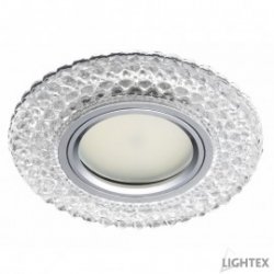 Декоративна луна стационарна MR16 ф100мм кръгла стъкло прозрачно с LED лента 3W 4000K 