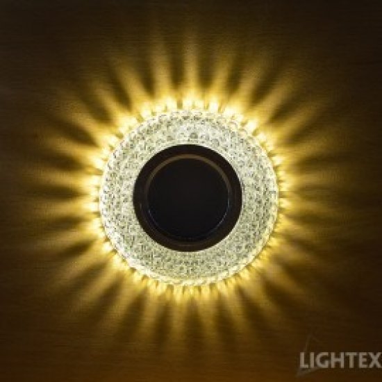 Декоративна луна стационарна MR16 ф100мм кръгла стъкло прозрачно с LED лента 3W 4000K