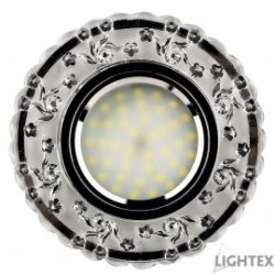 Декоративна луна стационарна MR16 ф100мм кръгла стъкло прозрачно с LED лента 3W 4000K  330Lm