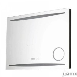 LED огледало за баня 32W 50х70cm 3500K-6500K 2400Lm IP44 с Anti fog, термометър, часовник и увеличително огледало 12V DC