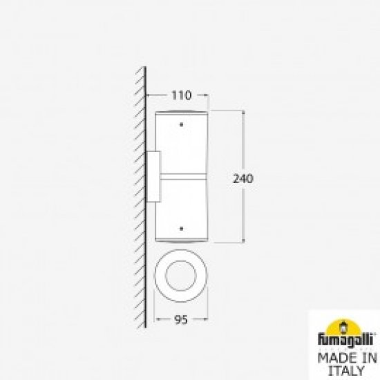 Фасаден осветител FRANCA 90 2L 2xGU10 2x3.5W 4000K IP55 бял Fumagalli