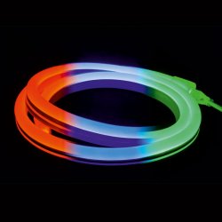 LED светещ кабел Neon flex 50х50 72/м RGB 10W/м 450Lm/м 8x18мм IP65 със захранване и аксесоари 10м