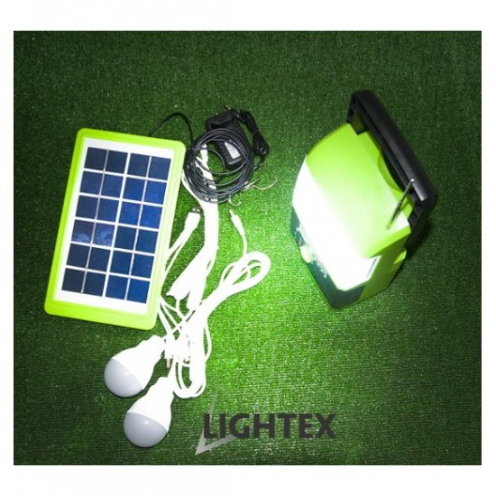 LED соларен фенер преносим с радио 2 лампи х 3W USB port SD карта и с изходи USB + 5V