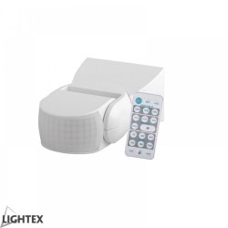 Сензор за движение с дистанционно управление 180° IP65 max 200W (LED) бял