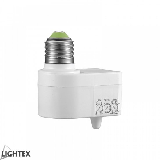 Фасунга Е27 с микровълнов сензор за движение 360° IP20 max 30W (LED) бяла