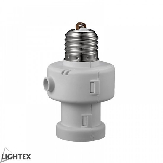 Фасонка Е27 със светлинен сензор IP20 max 30W (LED) бяла с вграден таймер