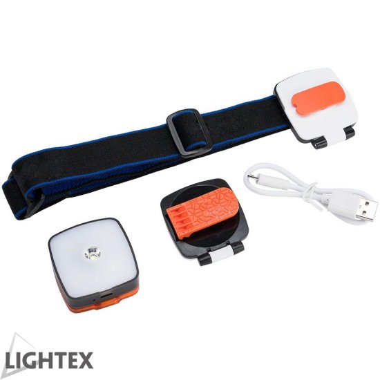 Мултифункционално LED фенерче за глава 3W 6000K+RED 125Lm USB захранване
