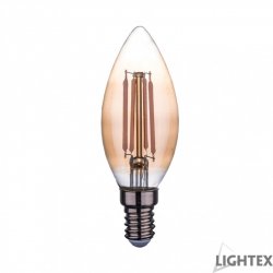 LED крушка FILAMENT C35 E14 5W 2700К 480Lm Amber димируема свещ