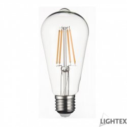 LED крушка FILAMENT ST64 E27 8W 2700К 750Lm прозрачна димируема