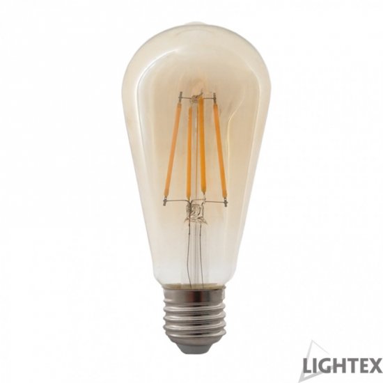LED крушка FILAMENT ST64 E27 8W 2200К Amber димируема