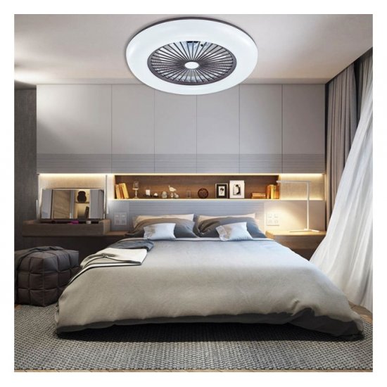 LED плафон вентилатор 67W+33W 3-white с APP + Bluetooth ф60см бял