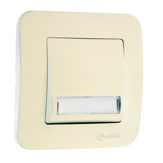 Бутон за звънец с етикет 220V серия LILLIUM NATURAL крем
