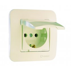 Контакт единичен с капак серия LILLIUM NATURAL крем