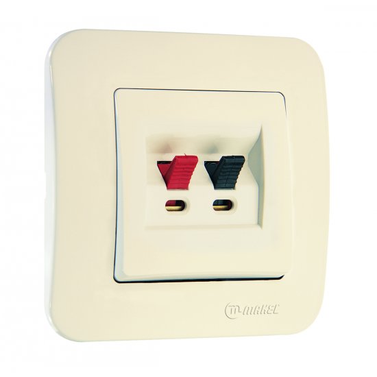 Розетка за тонколони Hi-Fi серия LILLIUM NATURAL крем