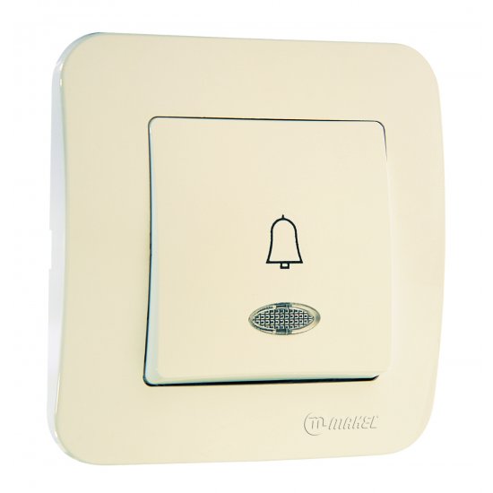Бутон за звънец със светлинен индикатор 220V серия LILLIUM NATURAL крем